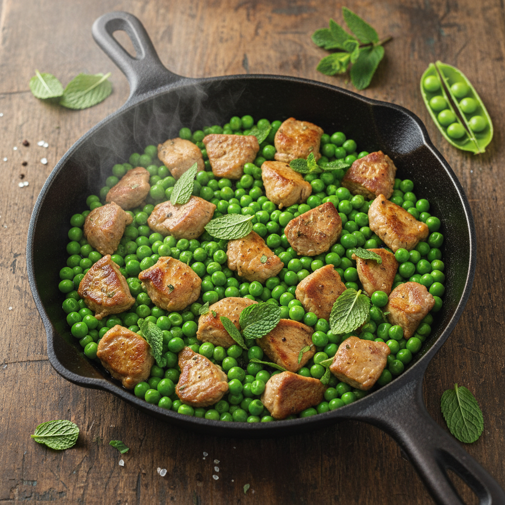 Poêlée d'Agneau aux Petits Pois, Menthe Fraîche & Citron Confit — Meal Prep Printemps en cuisine