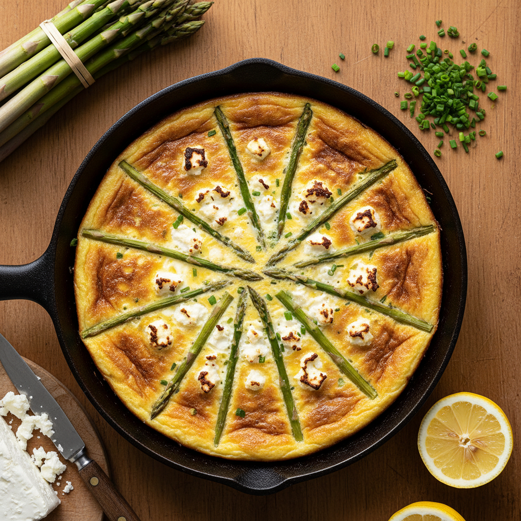 Frittata aux Asperges Vertes, Feta & Herbes Fraîches — Meal Prep Printemps en cuisine