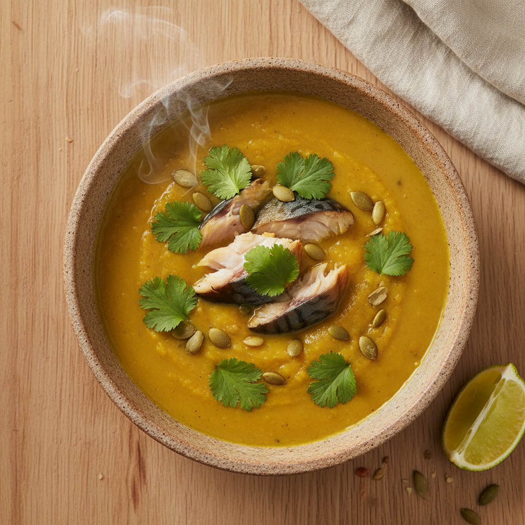 Soupe de Lentilles Corail au Lait de Coco & Maquereau Fumé — Meal Prep Printemps