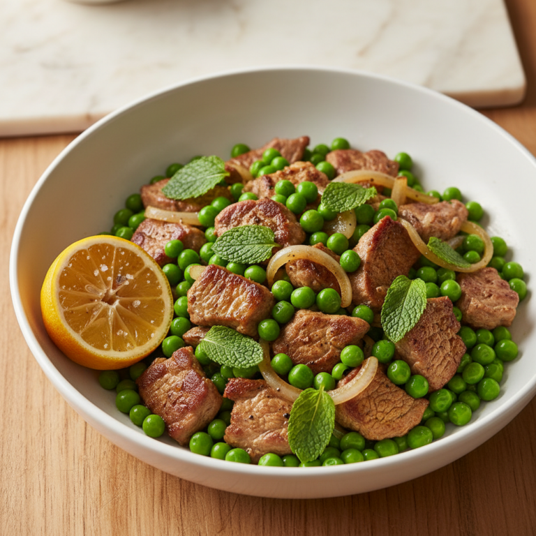 Poêlée d'Agneau aux Petits Pois, Menthe Fraîche & Citron Confit — Meal Prep Printemps