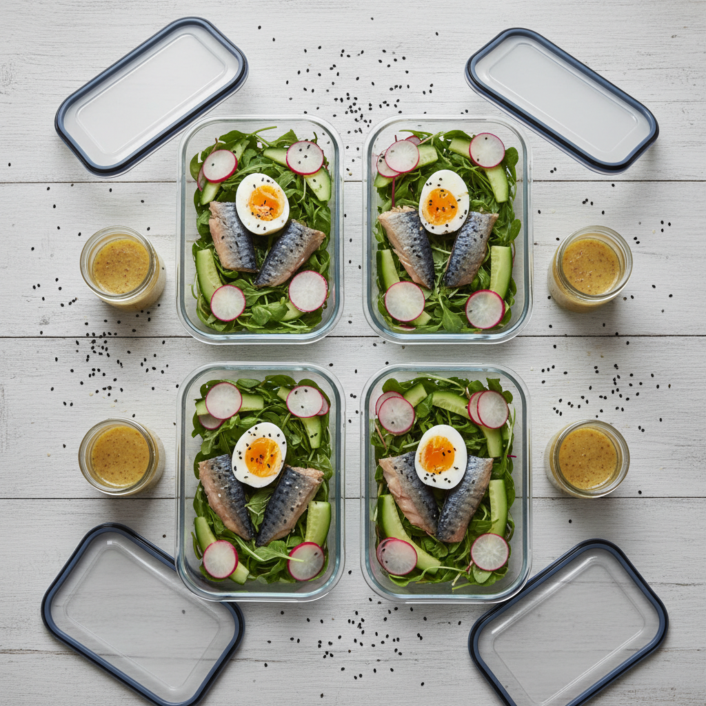 Salade de Maquereau Fumé, Radis & Œufs Mollets — Meal Prep Printemps en cuisine