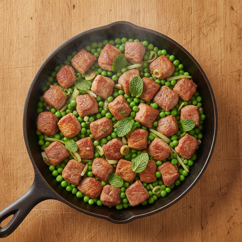 Poêlée d'Agneau aux Petits Pois, Menthe Fraîche & Citron Confit — Meal Prep Printemps en cuisine