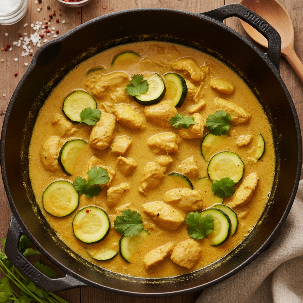 Curry de Poulet au Lait de Coco, Courgettes & Citron Vert — Meal Prep Printemps en cuisine