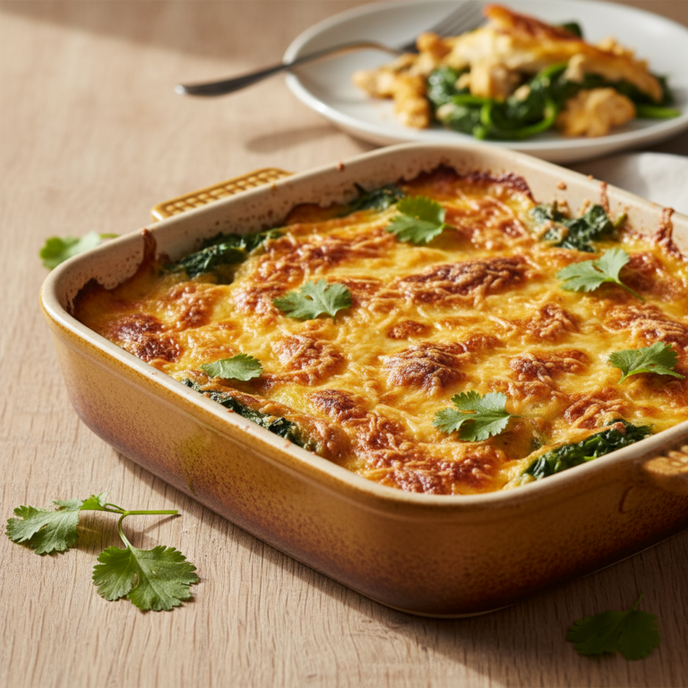 Gratin de Poulet Tandoori, Épinards Frais & Comté — Meal Prep Printemps