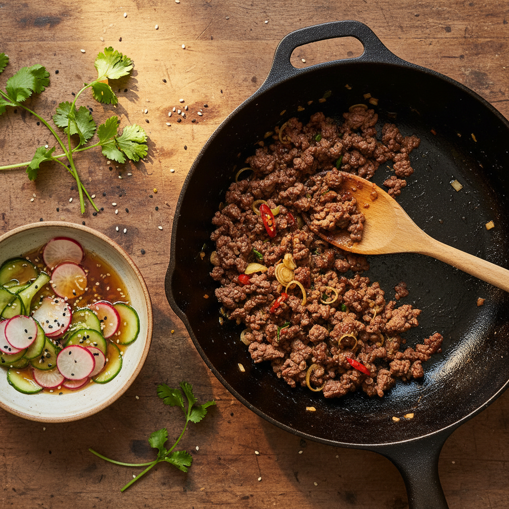 Bowl de Bœuf Thaï, Radis Roses & Concombre — Meal Prep Printemps en cuisine