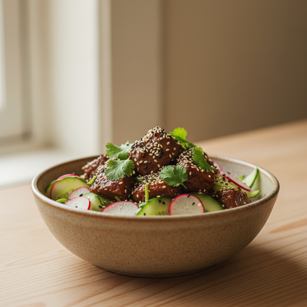 Bowl de Bœuf Thaï, Radis Roses & Concombre — Meal Prep Printemps